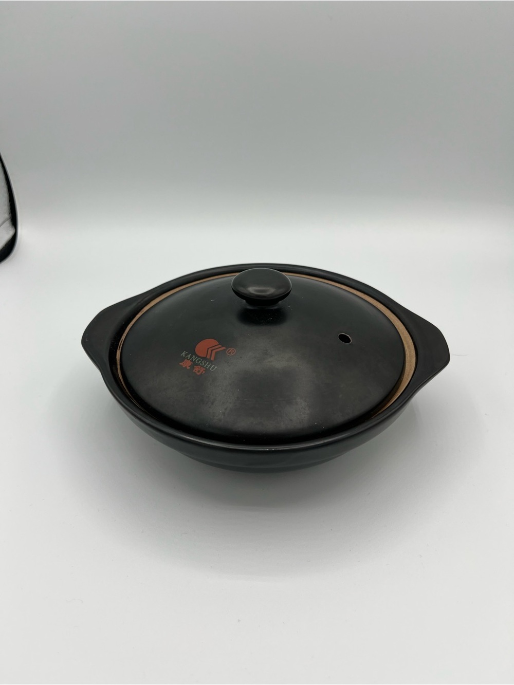 Black Ceramic Clay Pot with Lid - Black